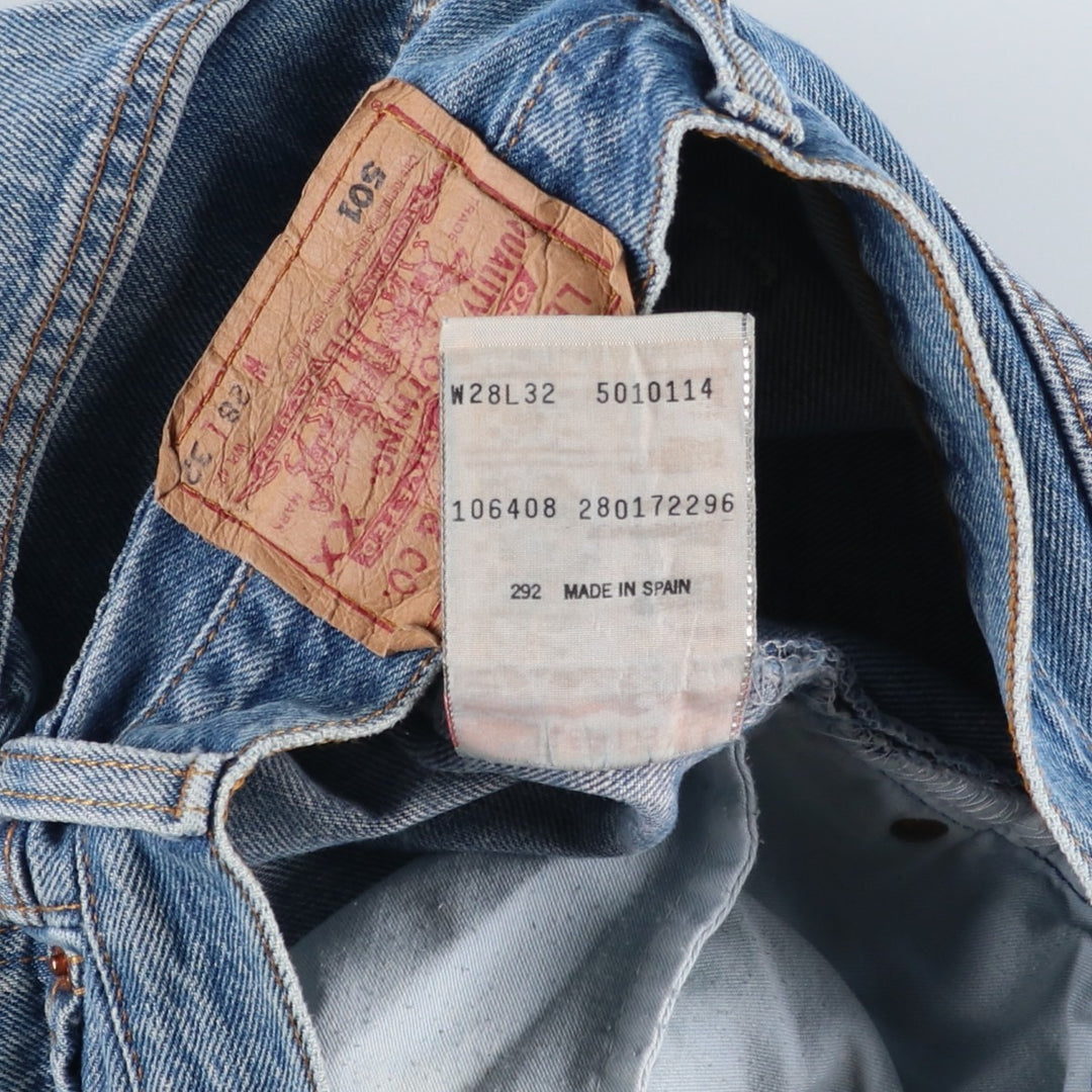 Levi's 501 Euro Model Straight Denim Pants, Women's Size L (W27) cotton blue type Vintage Second Hand