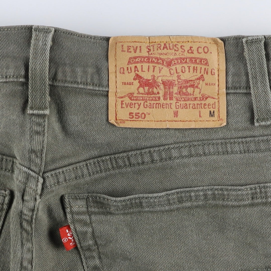 00'S Levi's 550 Relaxed Fit Tapered Leg Tapered Denim Pants Women's L (w28) cotton Khaki type Vintage Second Hand