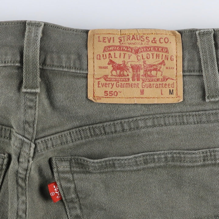 00'S Levi's 550 Relaxed Fit Tapered Leg Tapered Denim Pants Women's L (w28) cotton Khaki type Vintage Second Hand