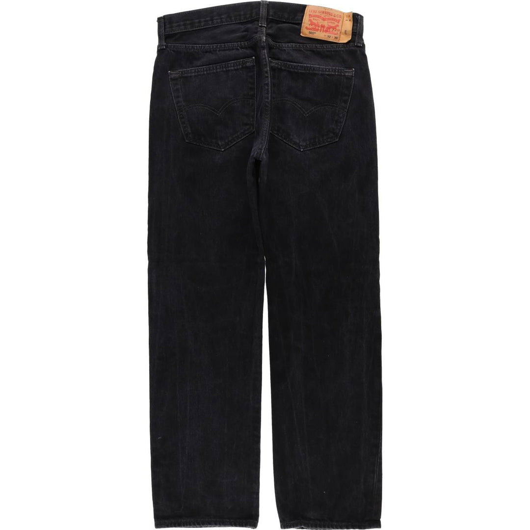 Levi's 501 Black Denim Straight Denim Pants for Men, W32 equivalent cotton black type Vintage Second Hand