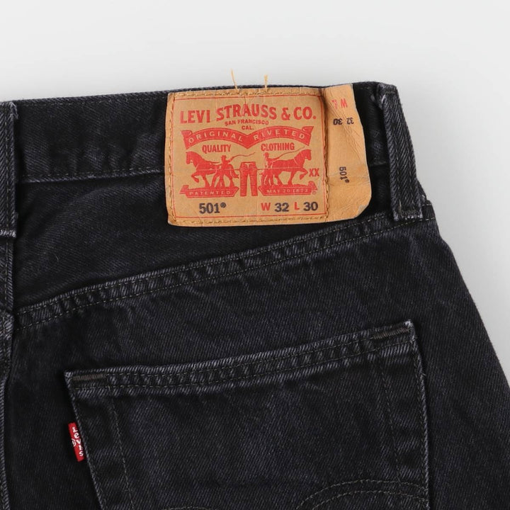 Levi's 501 Black Denim Straight Denim Pants for Men, W32 equivalent cotton black type Vintage Second Hand