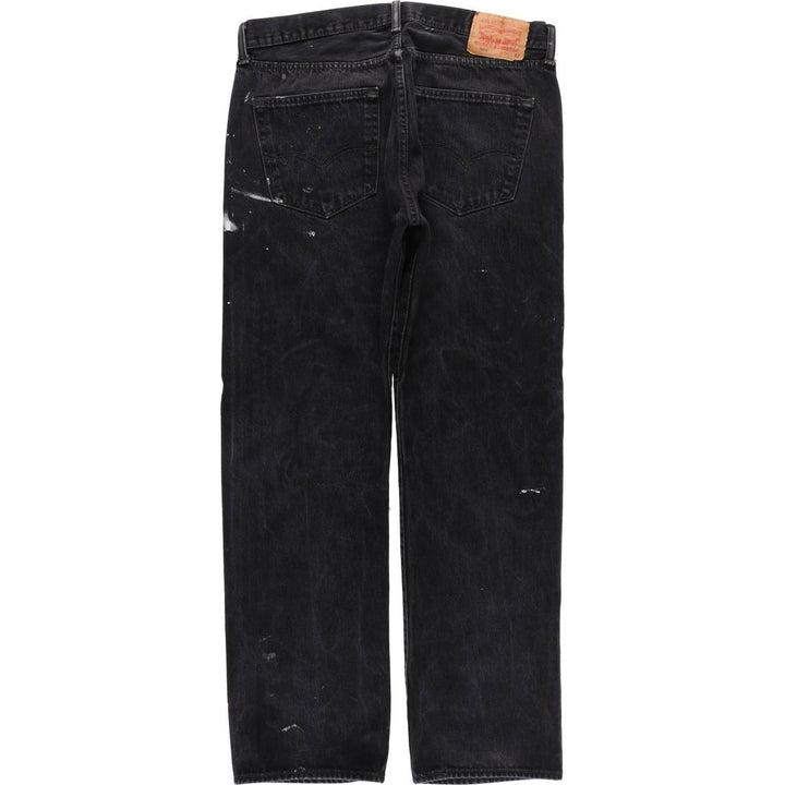 Levi's 501 Painted Black Denim Straight Leg Denim Pants, Men's Size 36 cotton black type Vintage Second Hand