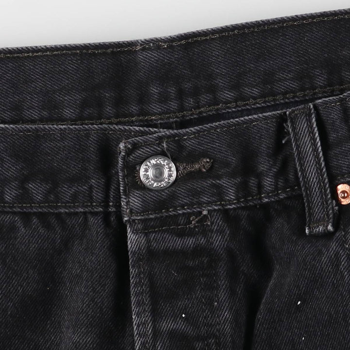 Levi's 501 Painted Black Denim Straight Leg Denim Pants, Men's Size 36 cotton black type Vintage Second Hand