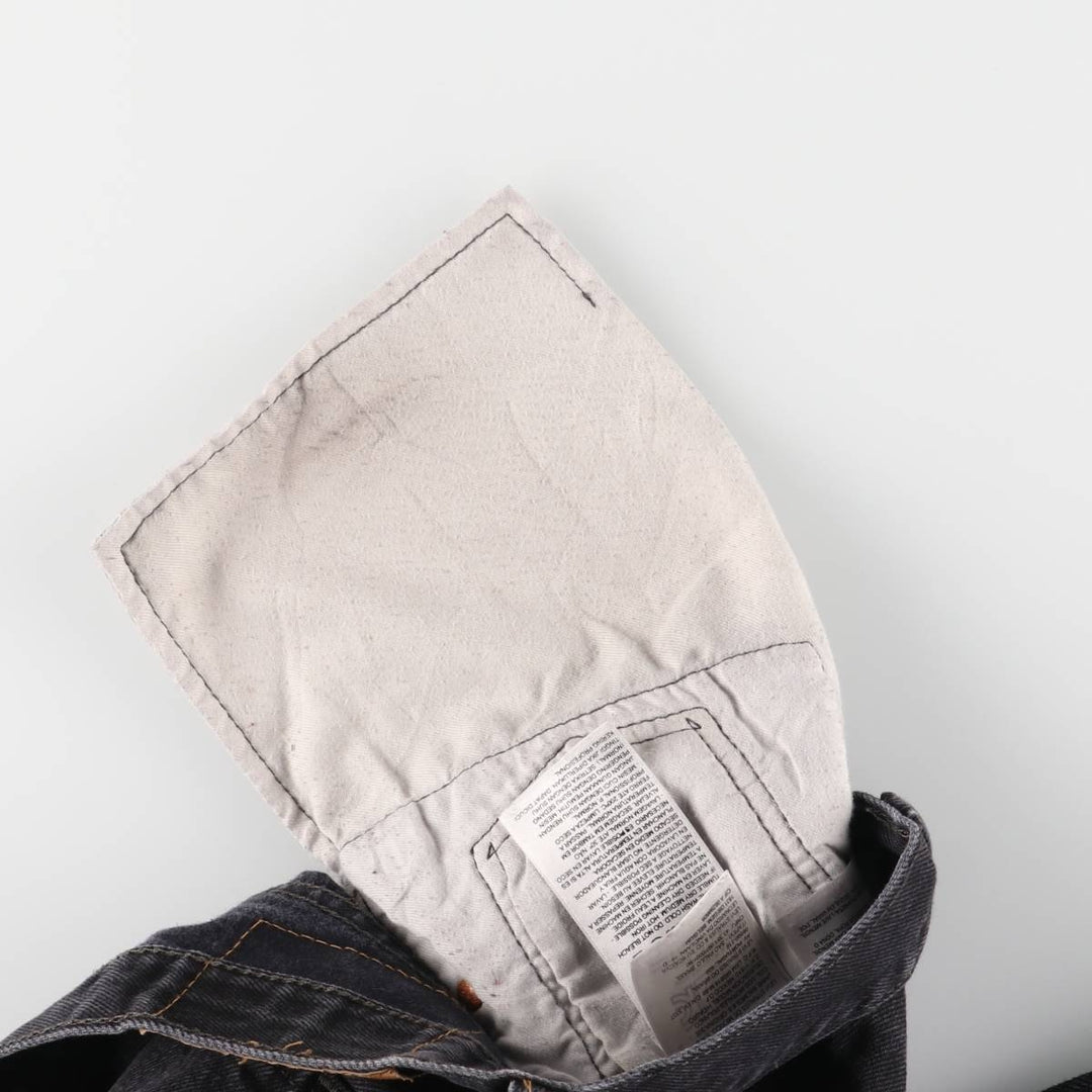 Levi's 501 Painted Black Denim Straight Leg Denim Pants, Men's Size 36 cotton black type Vintage Second Hand