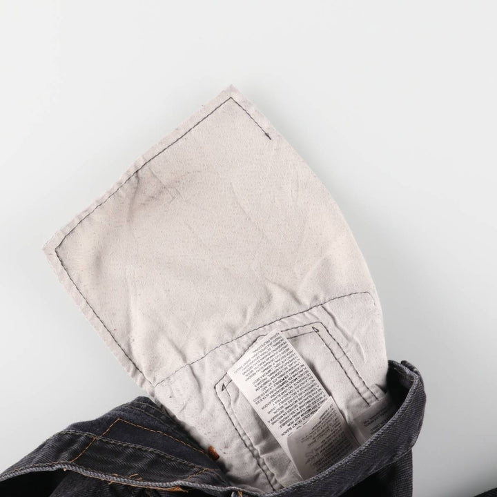 Levi's 501 Painted Black Denim Straight Leg Denim Pants, Men's Size 36 cotton black type Vintage Second Hand