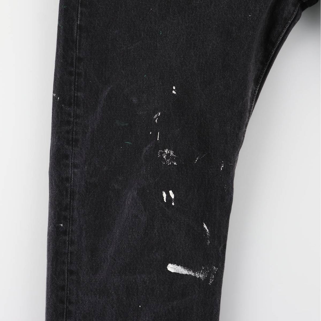 Levi's 501 Painted Black Denim Straight Leg Denim Pants, Men's Size 36 cotton black type Vintage Second Hand