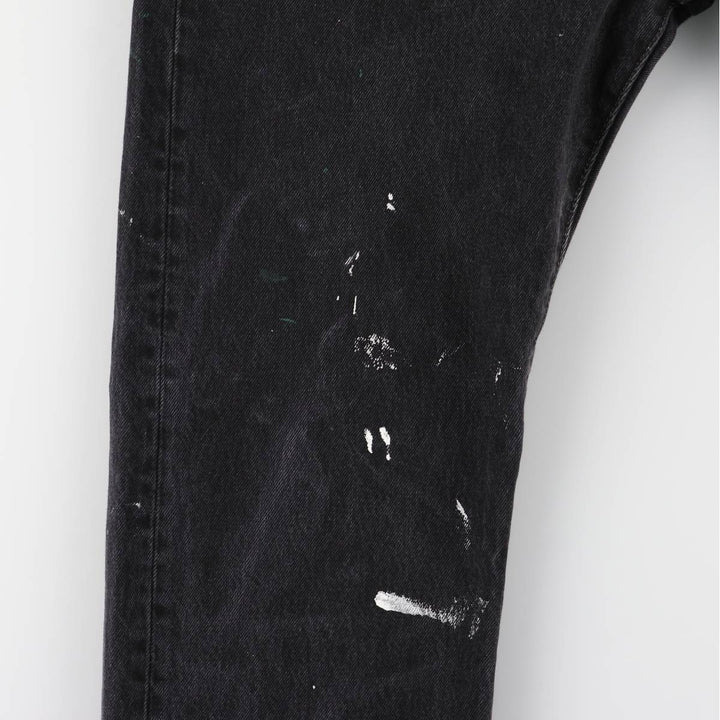 Levi's 501 Painted Black Denim Straight Leg Denim Pants, Men's Size 36 cotton black type Vintage Second Hand