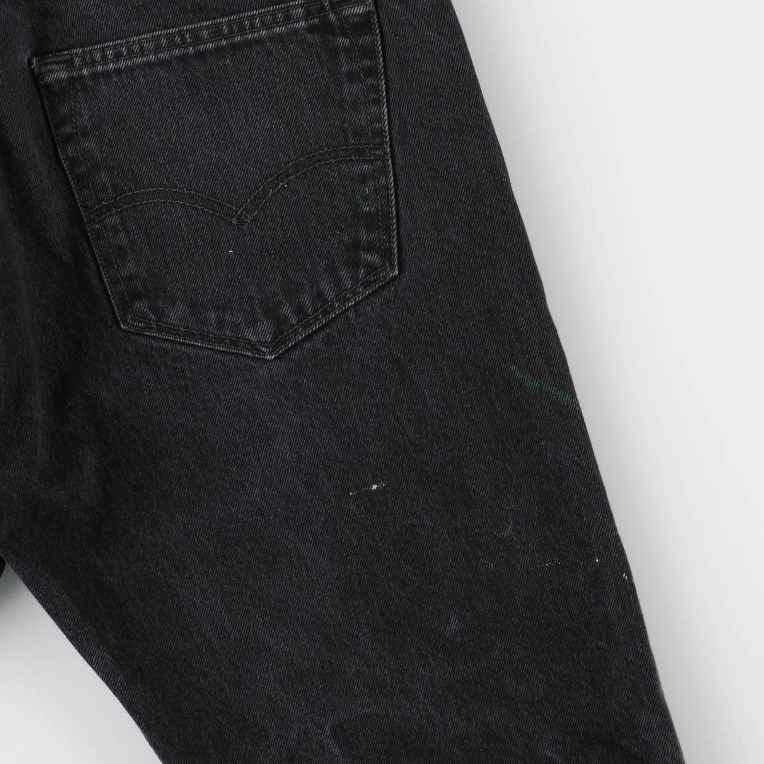 Levi's 501 Painted Black Denim Straight Leg Denim Pants, Men's Size 36 cotton black type Vintage Second Hand
