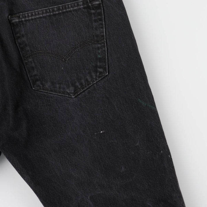Levi's 501 Painted Black Denim Straight Leg Denim Pants, Men's Size 36 cotton black type Vintage Second Hand