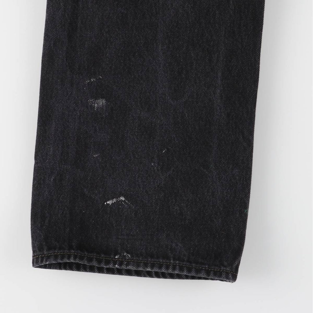 Levi's 501 Painted Black Denim Straight Leg Denim Pants, Men's Size 36 cotton black type Vintage Second Hand