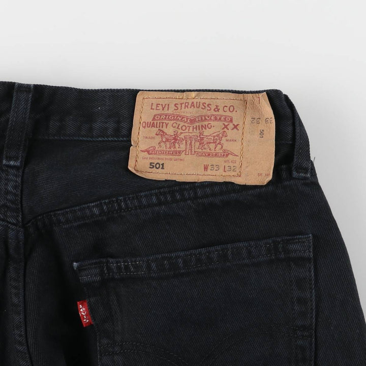 Levi's 501 Euro Model Black Denim Straight Denim Pants Men's W32 cotton black type Vintage Second Hand