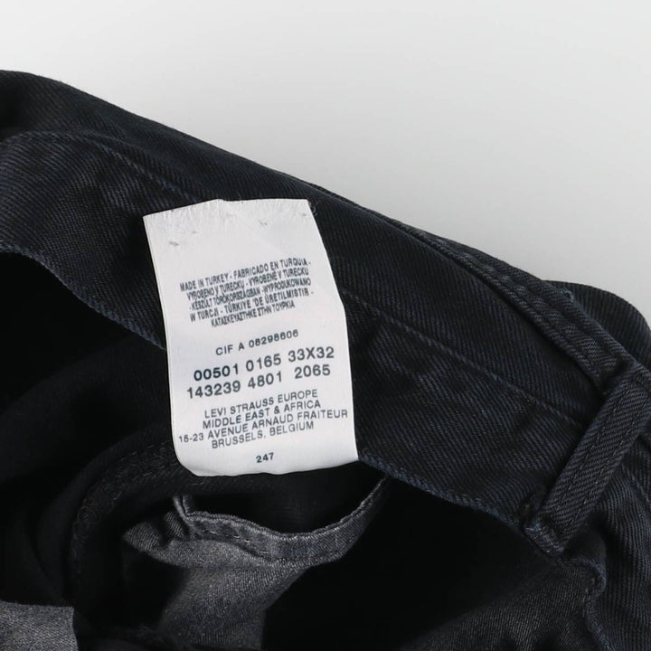 Levi's 501 Euro Model Black Denim Straight Denim Pants Men's W32 cotton black type Vintage Second Hand
