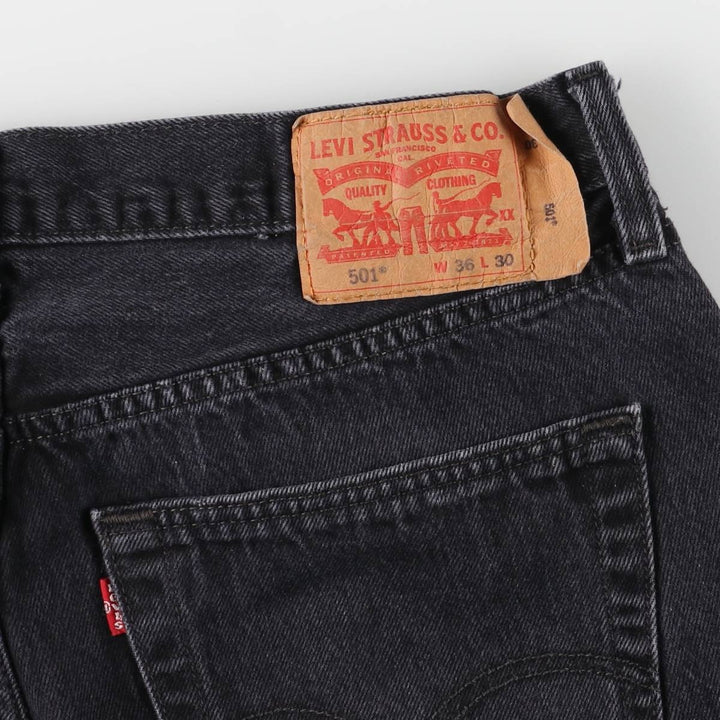 Levi's 501 Black Denim Straight Denim Pants Men's W36 cotton black type Vintage Second Hand