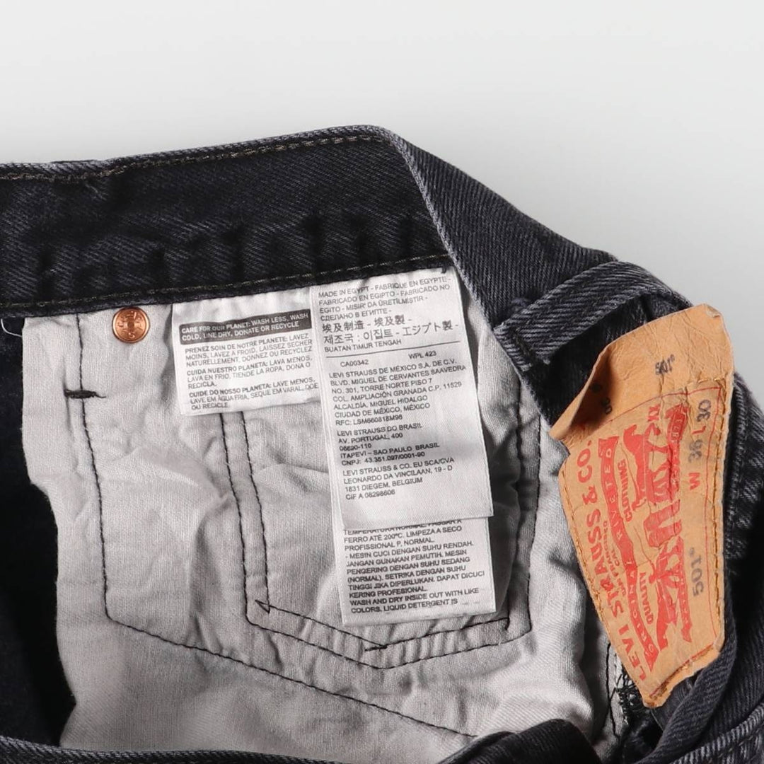 Levi's 501 Black Denim Straight Denim Pants Men's W36 cotton black type Vintage Second Hand