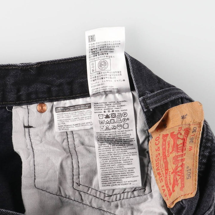 Levi's 501 Black Denim Straight Denim Pants Men's W36 cotton black type Vintage Second Hand