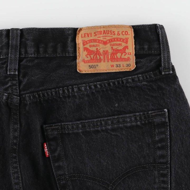 Levi's 501 Black Denim Straight Denim Pants for Men, W33 equivalent cotton black type Vintage Second Hand