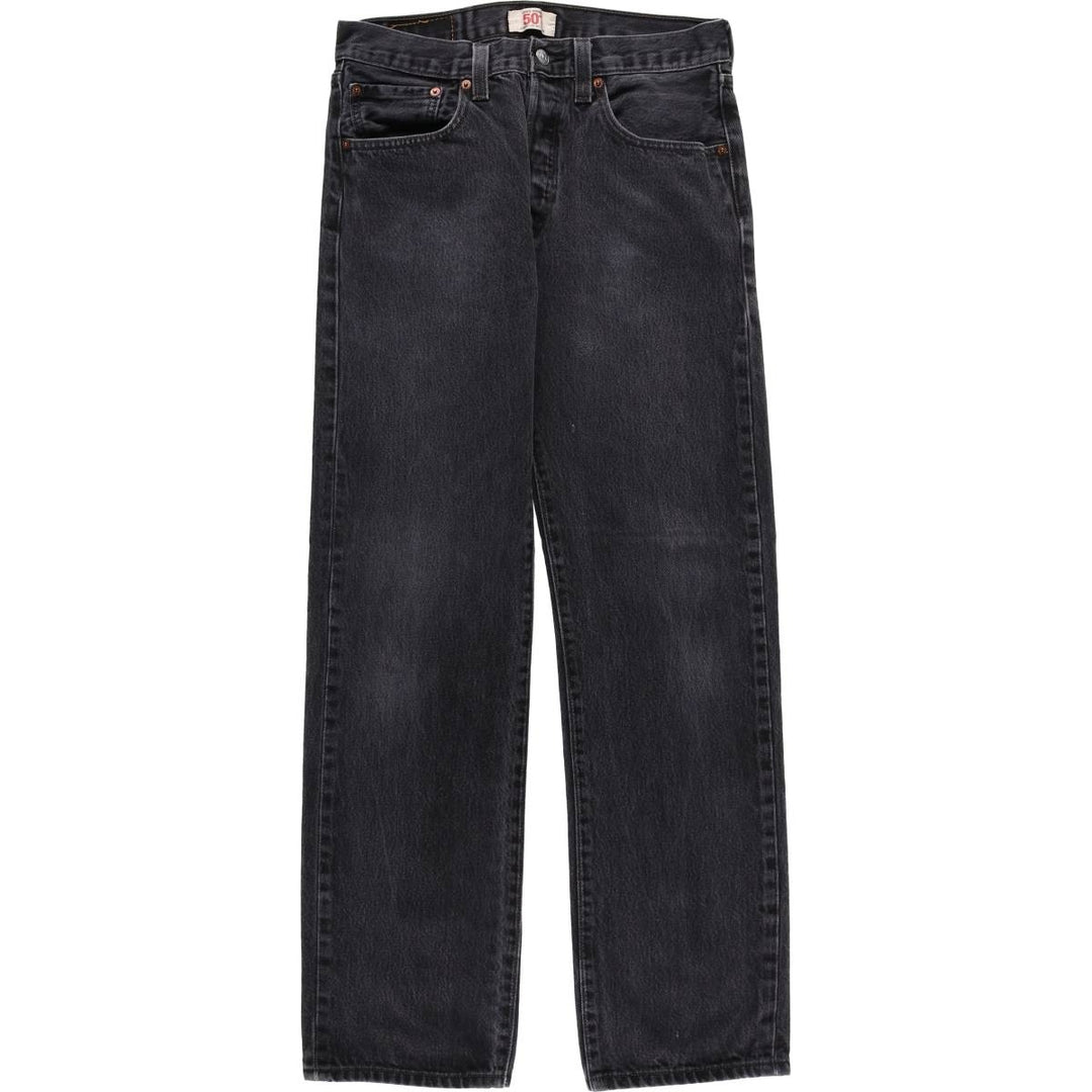 Levi's 501 Black Denim Straight Denim Pants Men's W31 equivalent cotton black type Vintage Second Hand