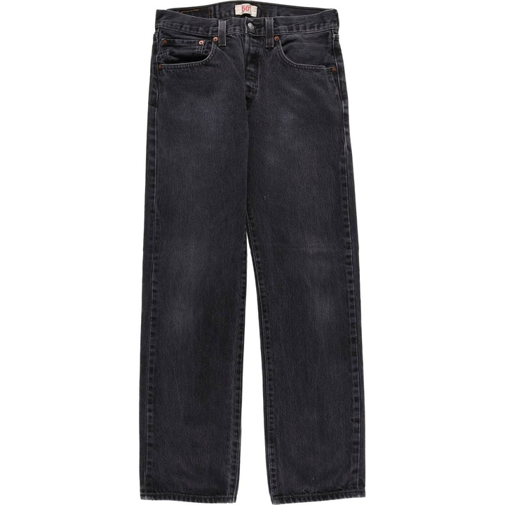 Levi's 501 Black Denim Straight Denim Pants Men's W31 equivalent cotton black type Vintage Second Hand