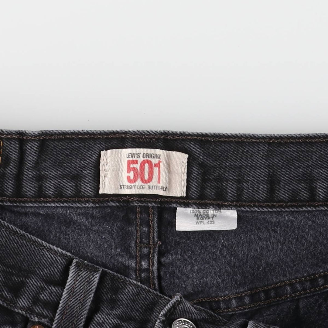 Levi's 501 Black Denim Straight Denim Pants Men's W31 equivalent cotton black type Vintage Second Hand