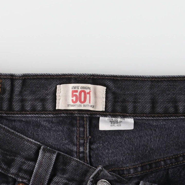 Levi's 501 Black Denim Straight Denim Pants Men's W31 equivalent cotton black type Vintage Second Hand