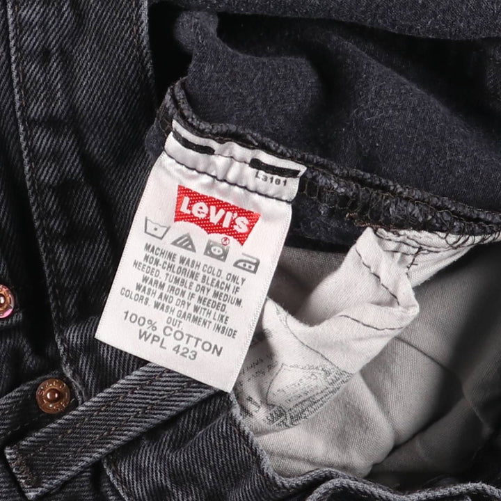 Levi's 501 Black Denim Straight Denim Pants Men's W31 equivalent cotton black type Vintage Second Hand