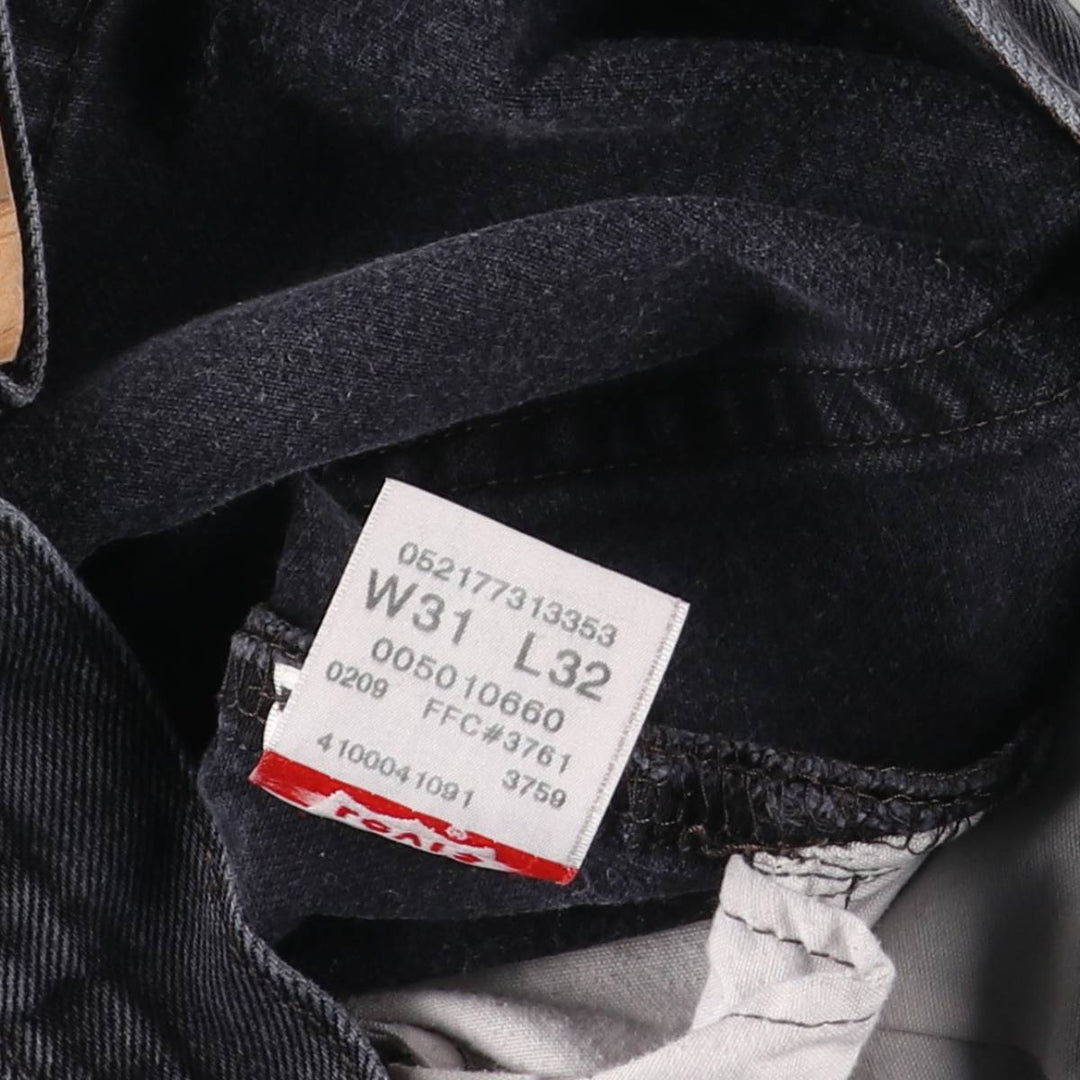 Levi's 501 Black Denim Straight Denim Pants Men's W31 equivalent cotton black type Vintage Second Hand