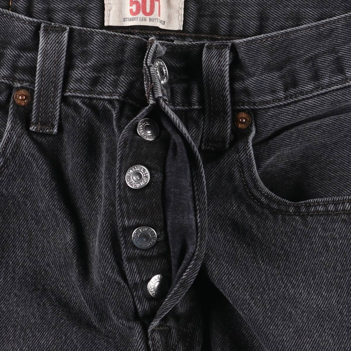 Levi's 501 Black Denim Straight Denim Pants Men's W31 equivalent cotton black type Vintage Second Hand