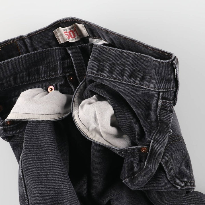 Levi's 501 Black Denim Straight Denim Pants Men's W31 equivalent cotton black type Vintage Second Hand