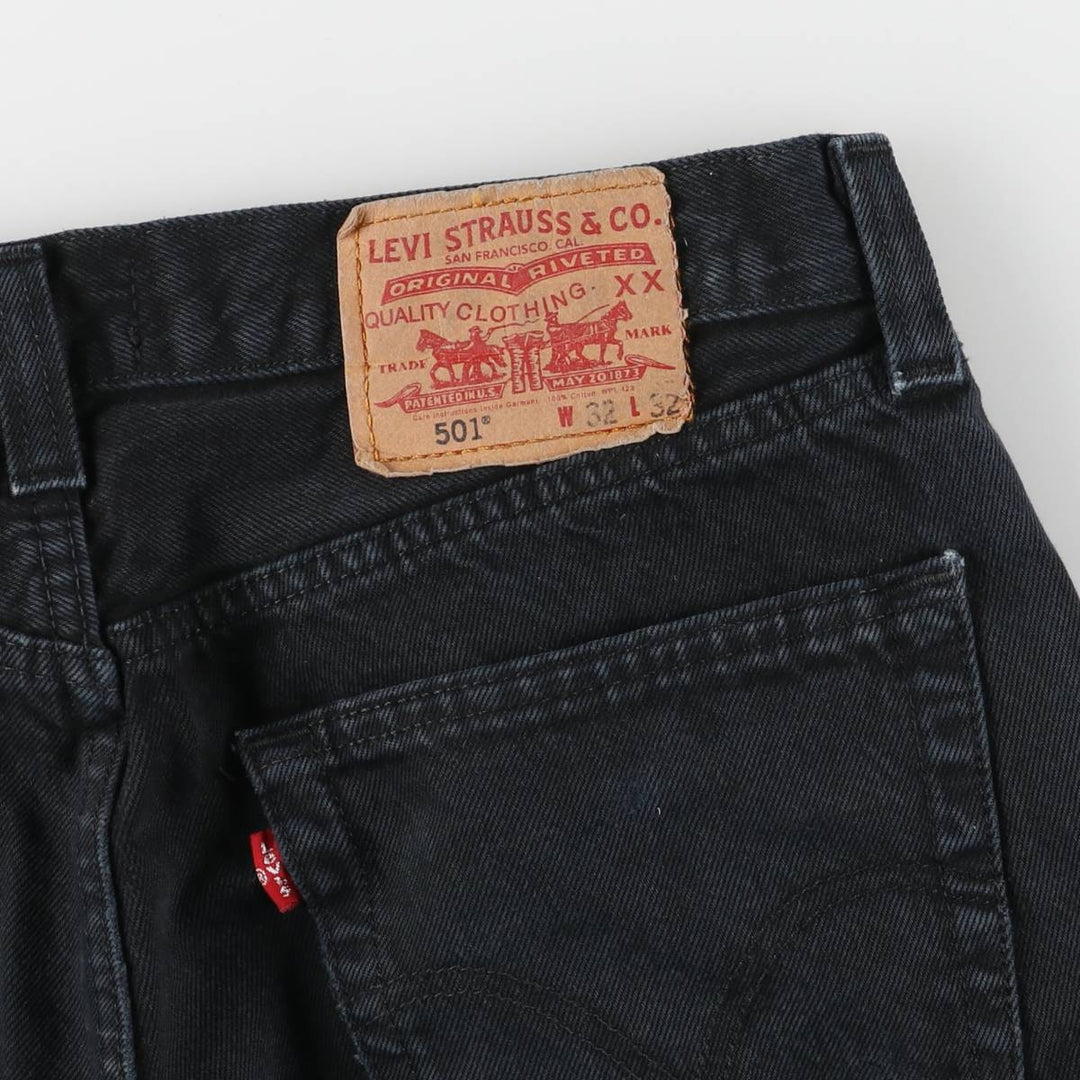 Levi's 501 Euro Model Black Denim Straight Denim Pants Men's W32 cotton black type Vintage Second Hand