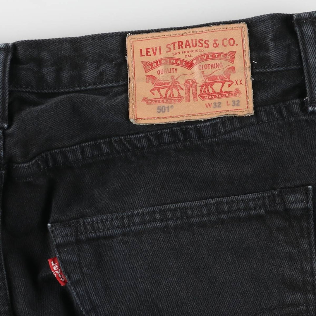 Levi's 501 Black Denim Straight Denim Pants for Men, W34 equivalent cotton black type Vintage Second Hand