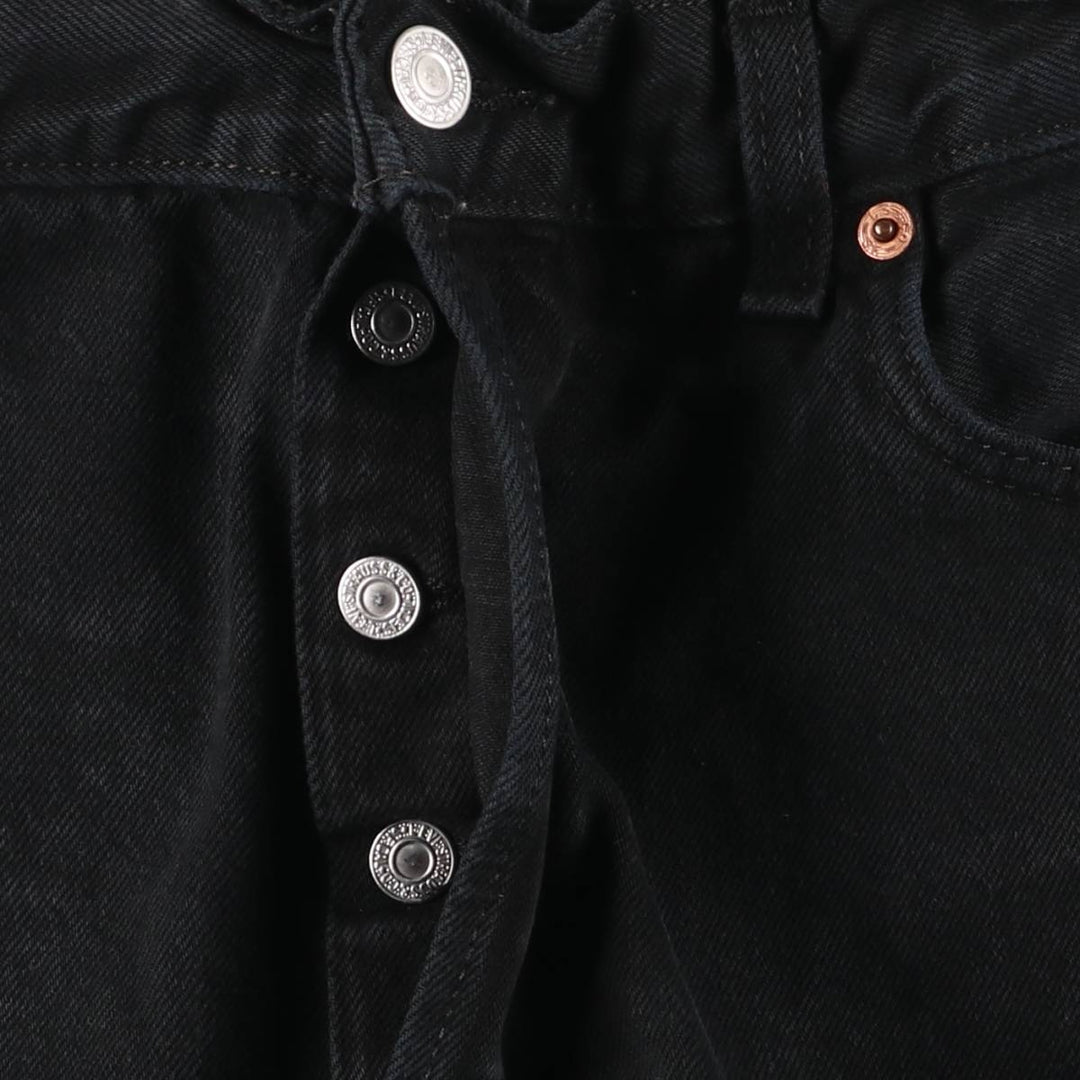 Levi's 501 Euro Model Black Denim Straight Leg Denim Pants, Men's Size W35 cotton black type Vintage Second Hand