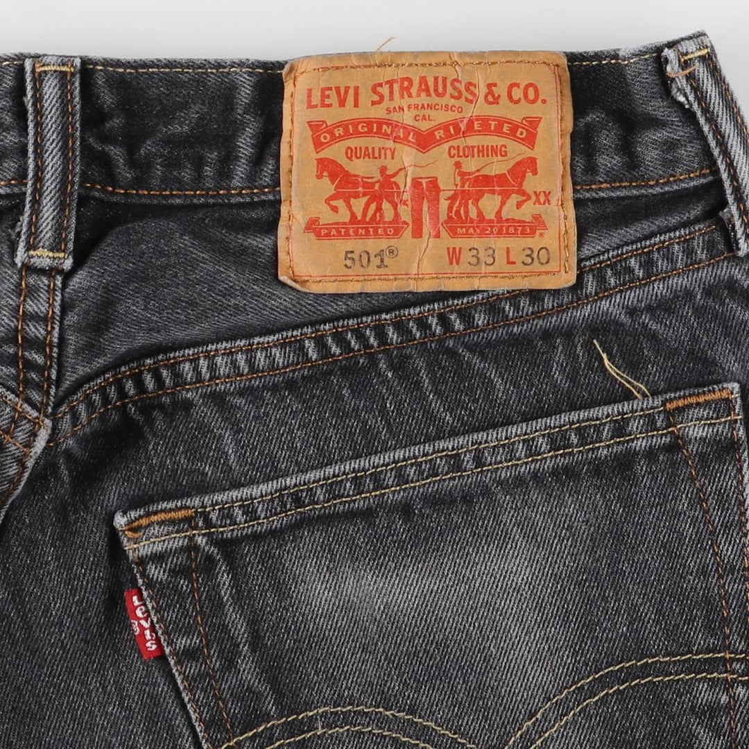 Levi's 501 Black Denim Straight Denim Pants for Men, W32 equivalent cotton black type Vintage Second Hand