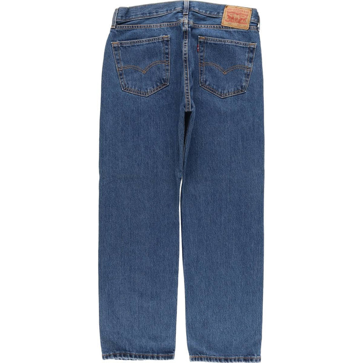 Levi's 505 tapered denim pants for men, size w36 cotton navy blue type Vintage Second Hand