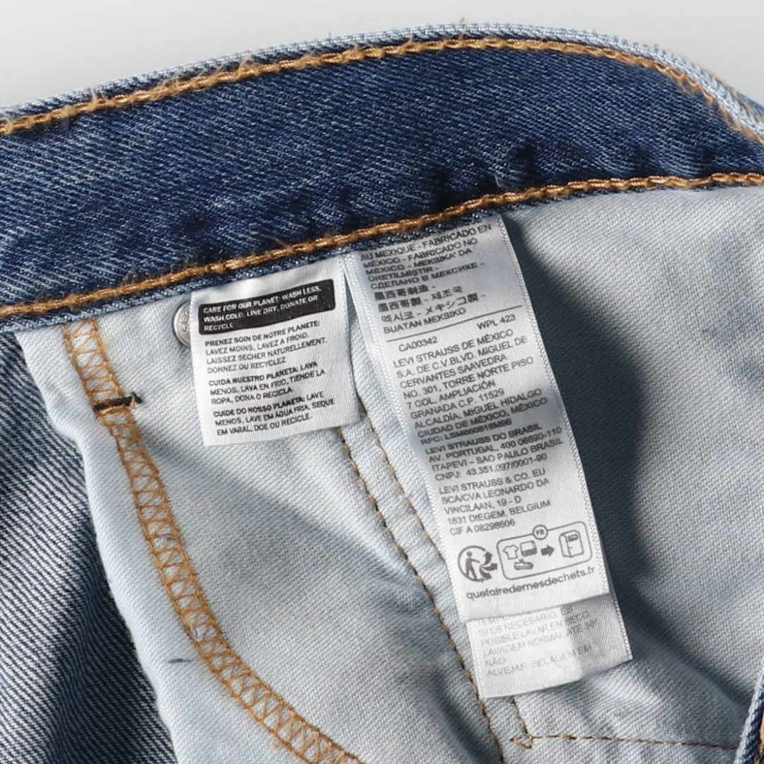 Levi's 505 tapered denim pants for men, size w36 cotton navy blue type Vintage Second Hand
