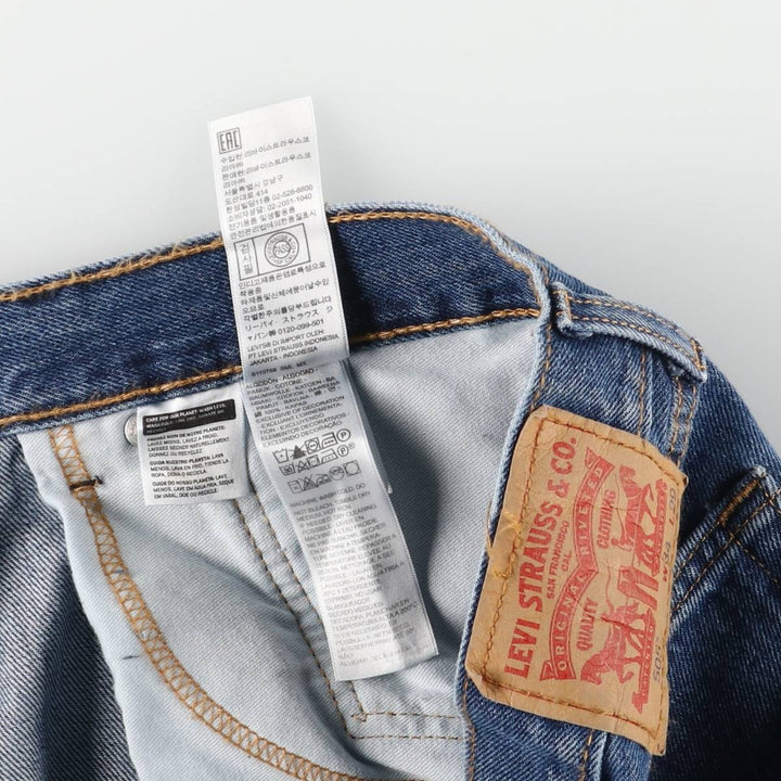 Levi's 505 tapered denim pants for men, size w36 cotton navy blue type Vintage Second Hand