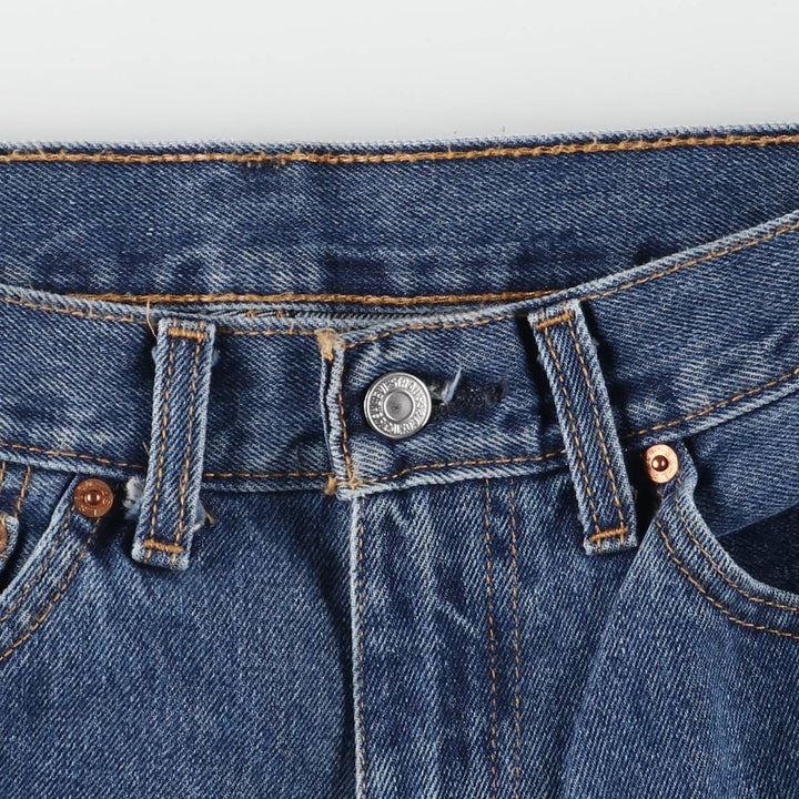 Levi's 505 tapered denim pants for men, size w36 cotton navy blue type Vintage Second Hand