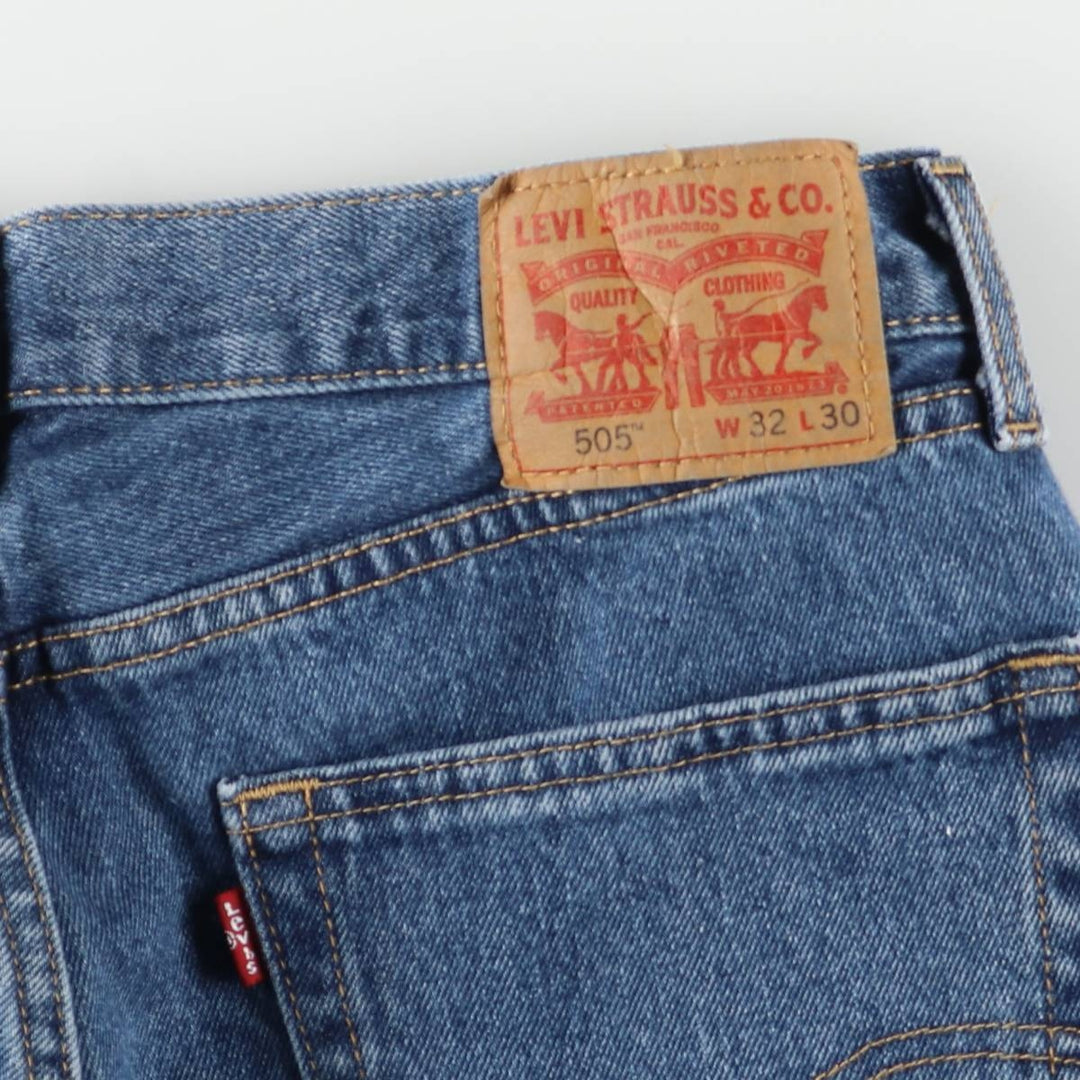 Levi's 505 tapered denim pants for men, size W34 cotton blue type Vintage Second Hand