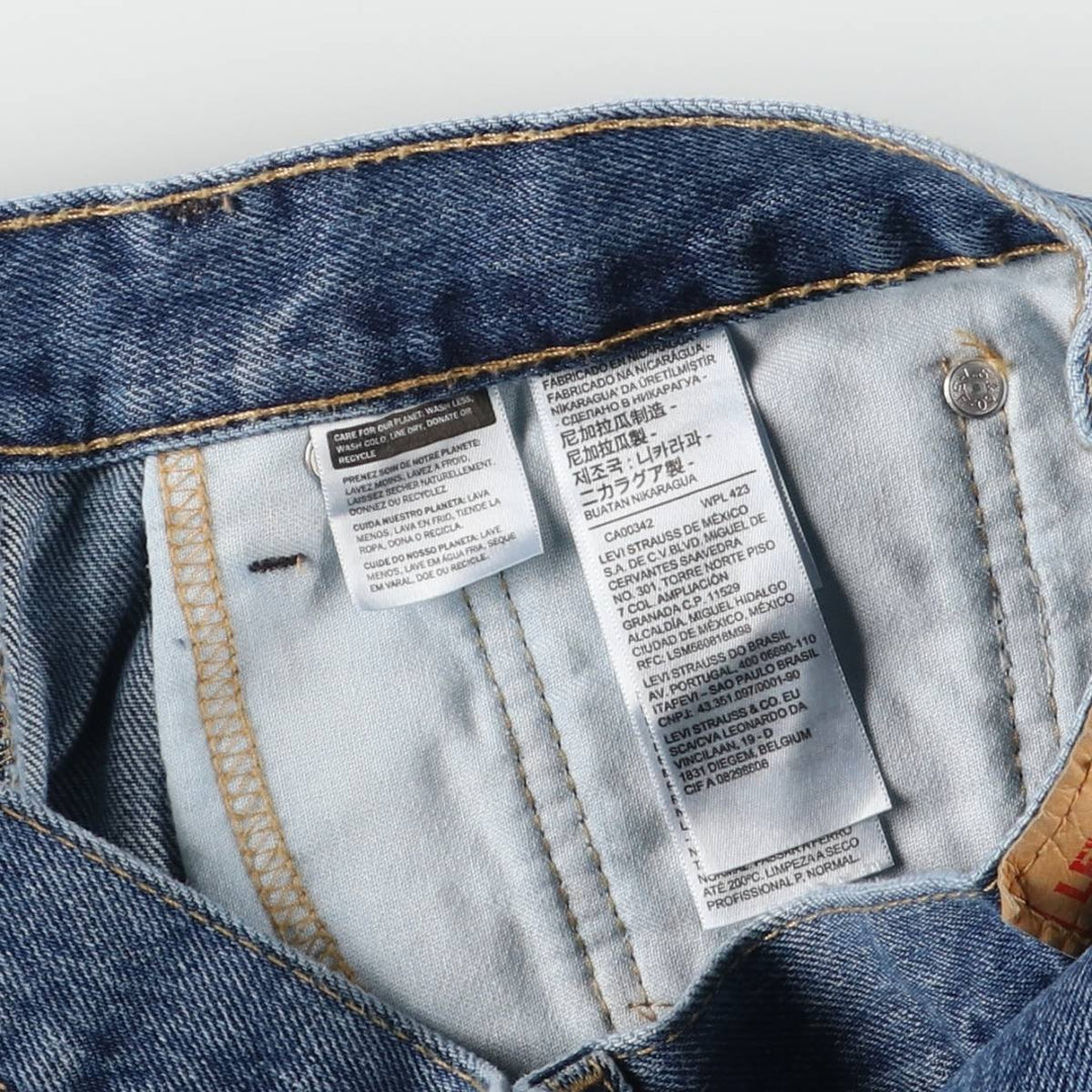 Levi's 505 tapered denim pants for men, size W34 cotton blue type Vintage Second Hand