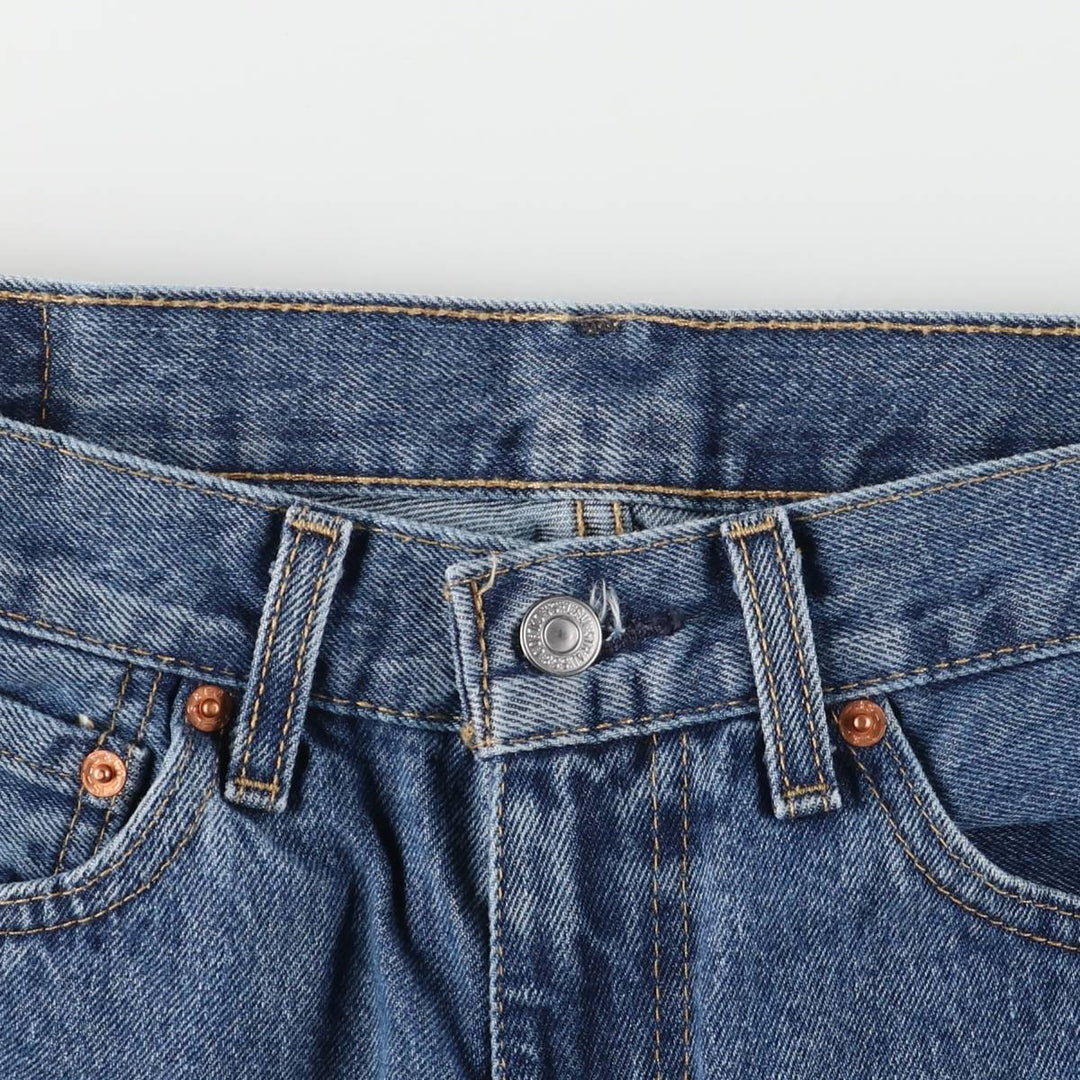 Levi's 505 tapered denim pants for men, size W34 cotton blue type Vintage Second Hand