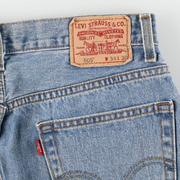 Levi's 505 REGULAR FIT tapered denim pants for men, size w35 cotton blue type Vintage Second Hand