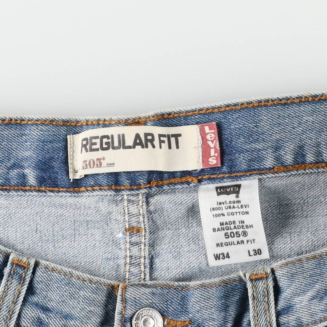Levi's 505 REGULAR FIT tapered denim pants for men, size w35 cotton blue type Vintage Second Hand