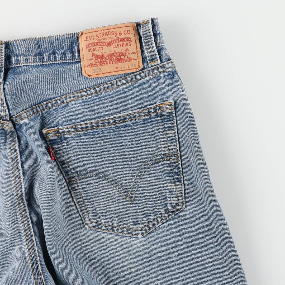 Levi's 505 REGULAR FIT tapered denim pants for men, size w35 unclear blue type Vintage Second Hand