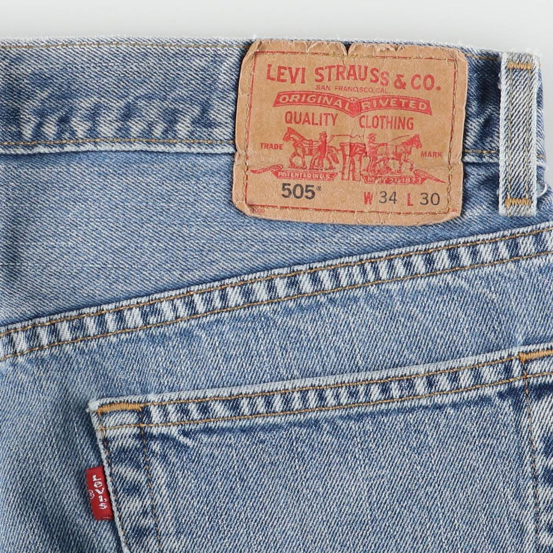 Levi's 505 REGULAR FIT tapered denim pants for men, size w35 cotton blue type Vintage Second Hand
