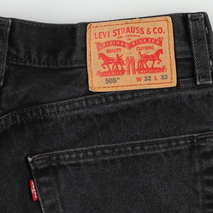 Levi's 505 Black Denim Tapered Denim Pants for Men, W33 equivalent cotton black type Vintage Second Hand