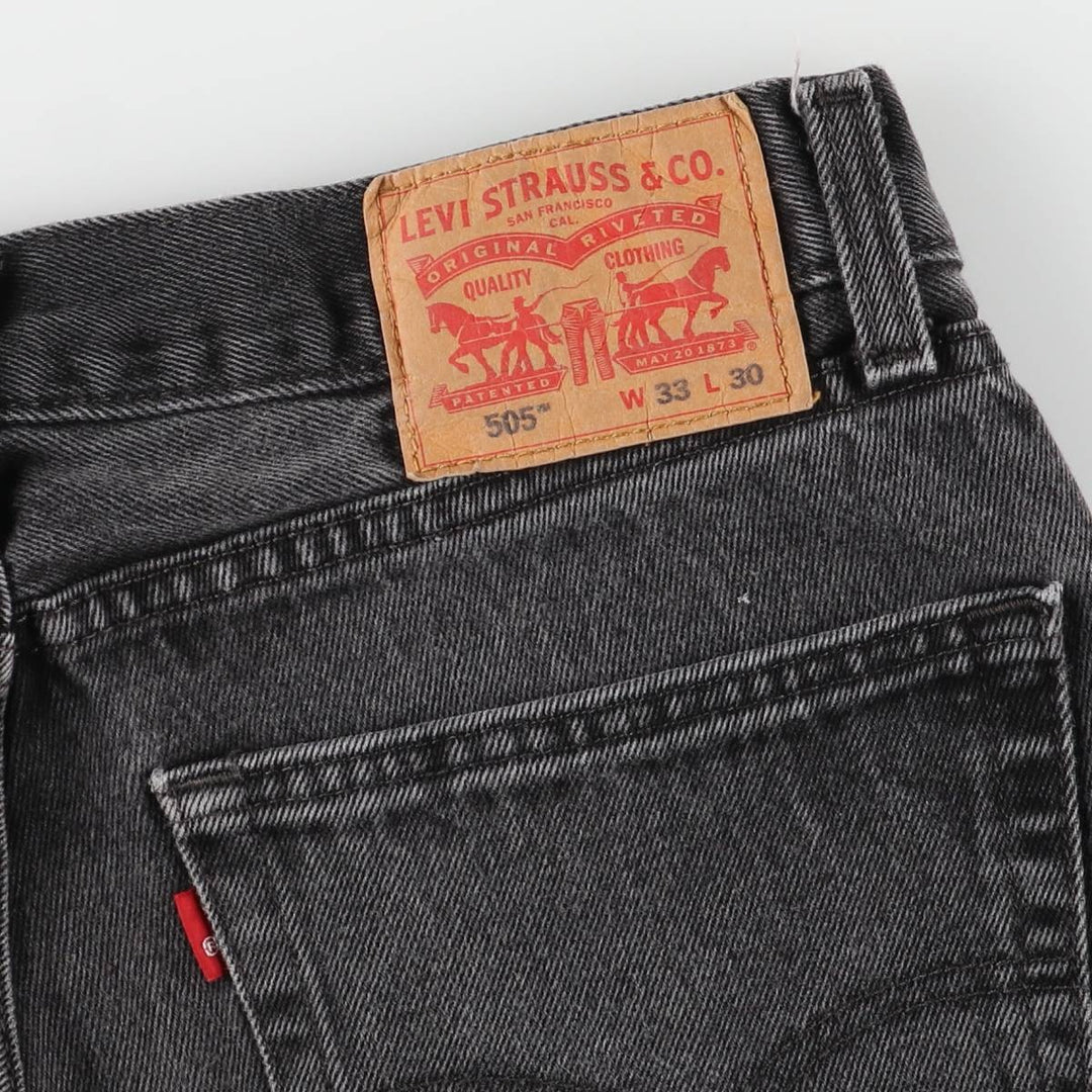 Levi's 505 Black Denim Tapered Denim Pants for Men, W33 equivalent cotton black type Vintage Second Hand