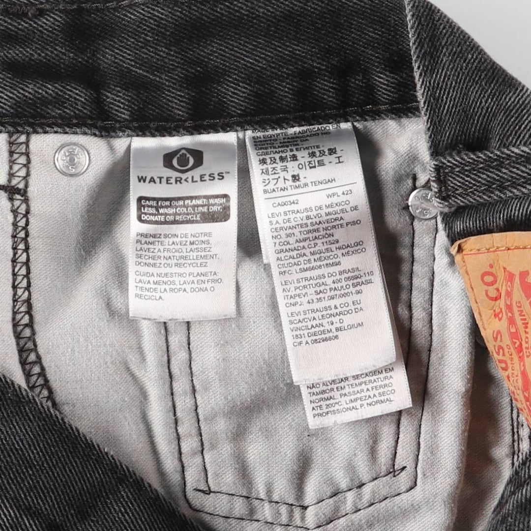 Levi's 505 Black Denim Tapered Denim Pants for Men, W33 equivalent cotton black type Vintage Second Hand