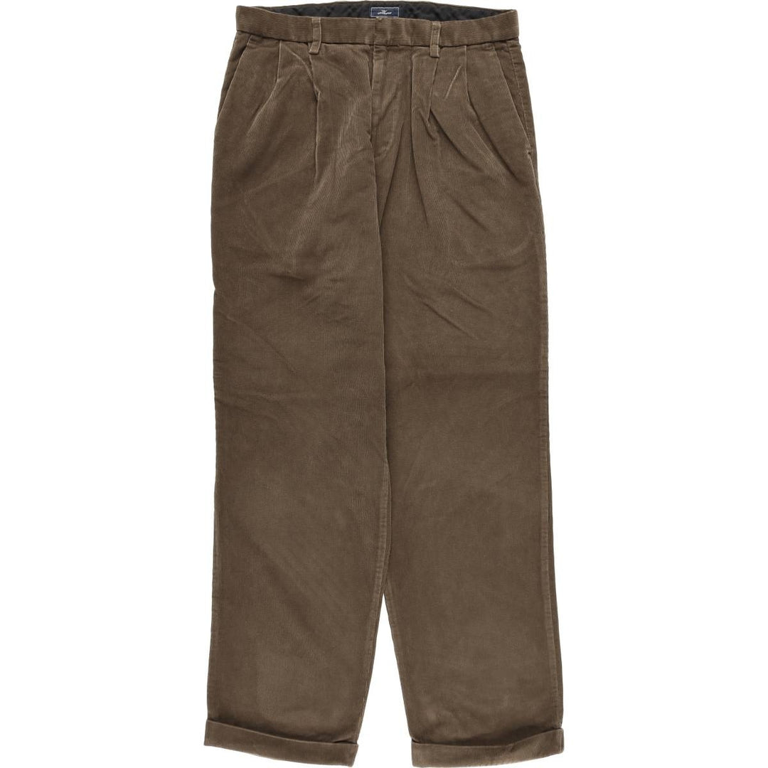Dockers Pleated Relaxed Fit Two-Pleated Corduroy Pants, Men's, Size 35 cotton brown type Vintage Second Hand