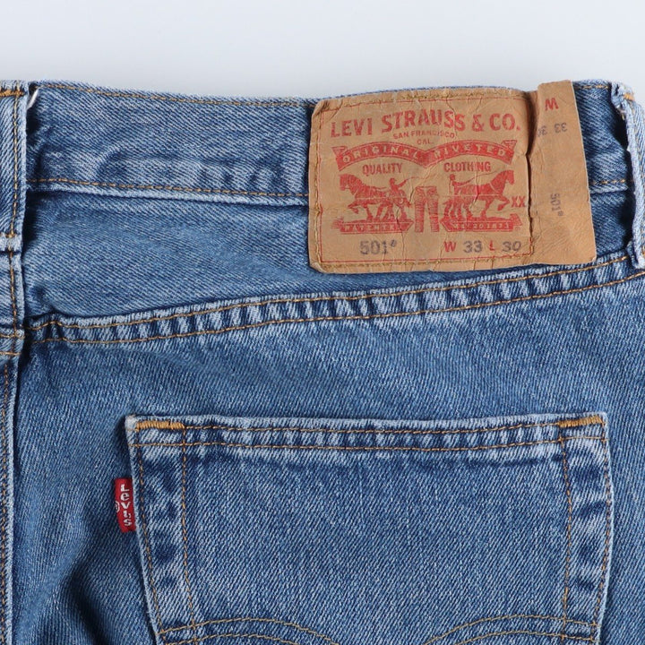 Levi's 501 straight denim pants for men, size W34 cotton blue type Vintage Second Hand