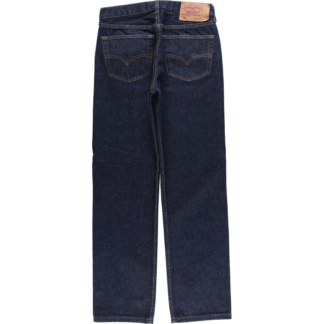 Dark navy Levi's 501 straight denim pants for men, equivalent to w31 unclear navy blue type Vintage Second Hand