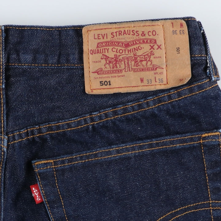 Dark navy Levi's 501 straight denim pants for men, equivalent to w31 unclear navy blue type Vintage Second Hand